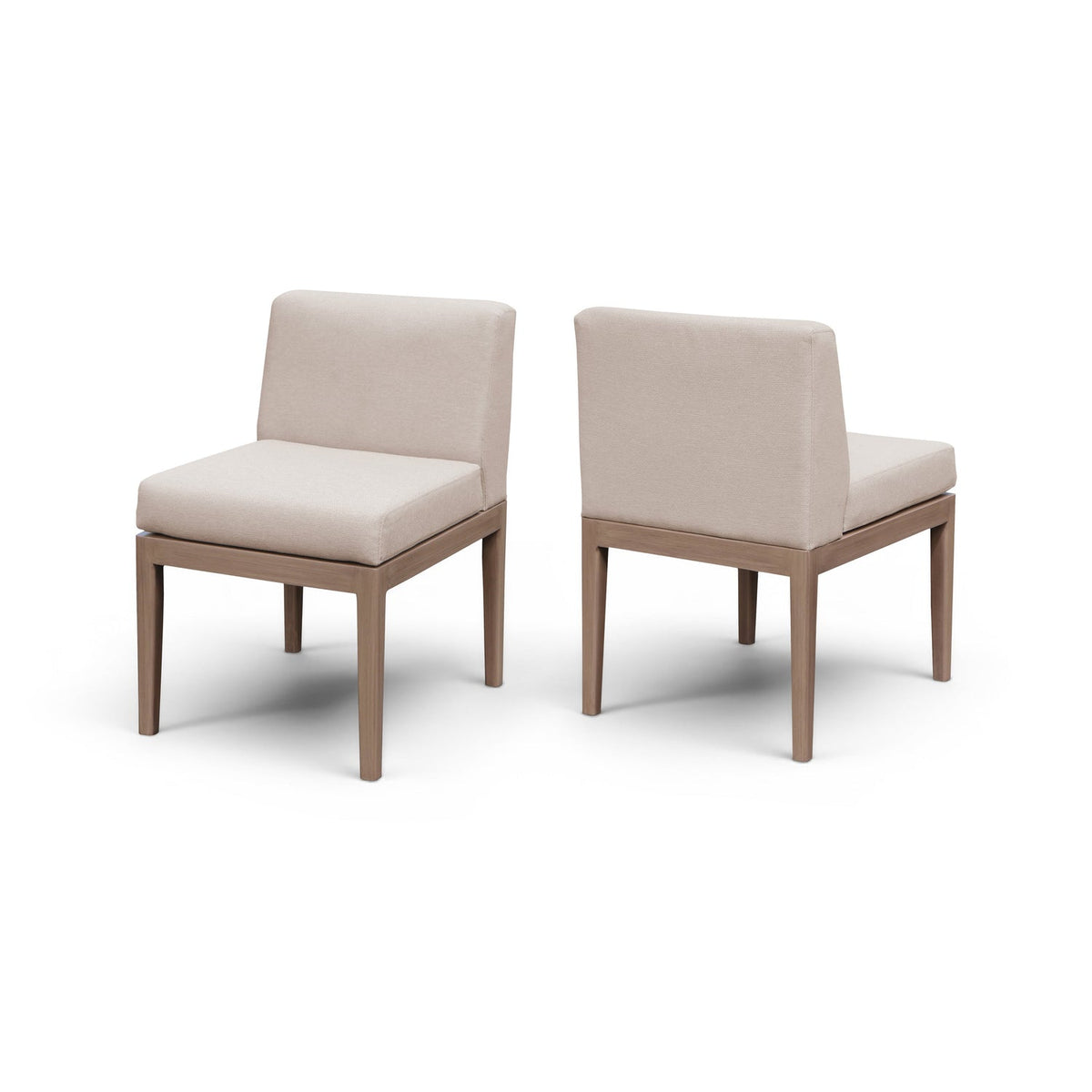 Solace Beige Olefin Performance Fabric Outdoor Patio Dining Side Chair