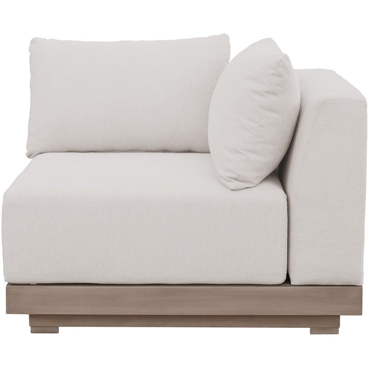 Solace Cream Olefin Performance Fabric Outdoor Patio Modular Corner Chair