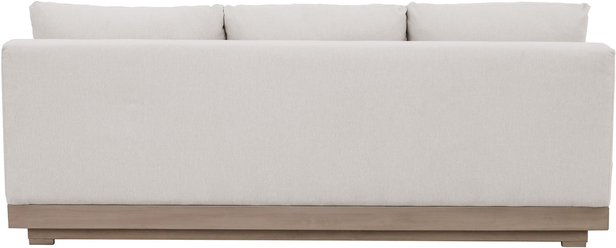 Solace 77in Cream Olefin Performance Fabric Outdoor Patio Modular Sofa