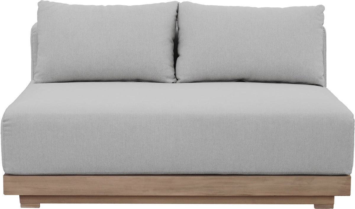 Solace 55in Grey Olefin Performance Fabric Outdoor Patio Modular Loveseat