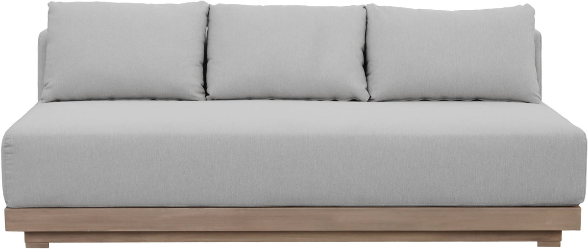 Solace 77in Grey Olefin Performance Fabric Outdoor Patio Modular Sofa