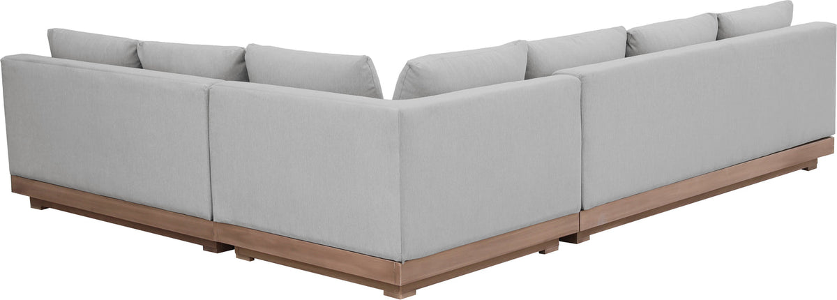 Solace Grey Olefin Performance Fabric 3 Piece Outdoor Patio Modular Sectional Sofa