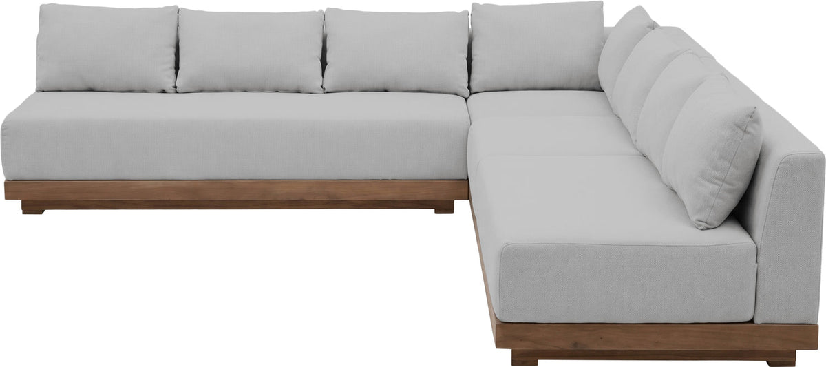 Solace Grey Olefin Performance Fabric 4 Piece Outdoor Patio Modular Sectional Sofa