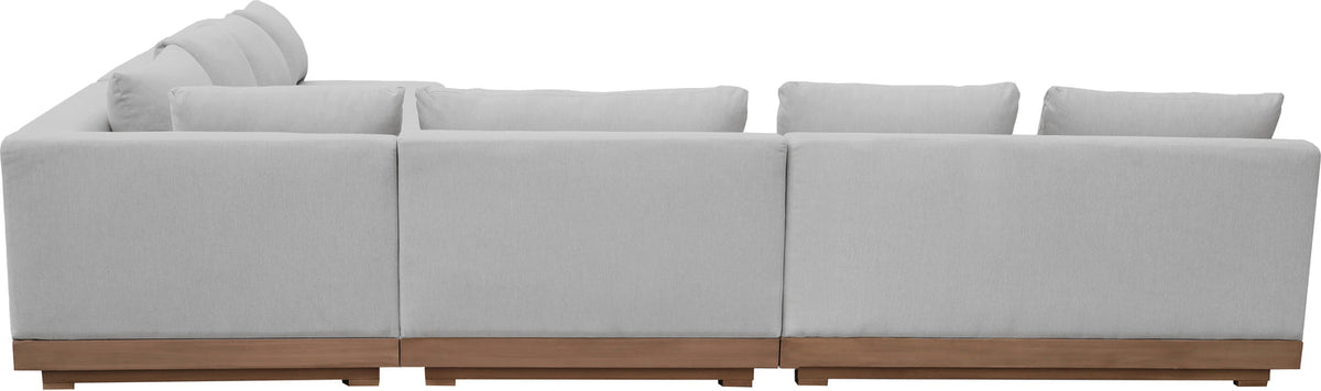 Solace Grey Olefin Performance Fabric 4 Piece Outdoor Patio Modular Sectional Sofa