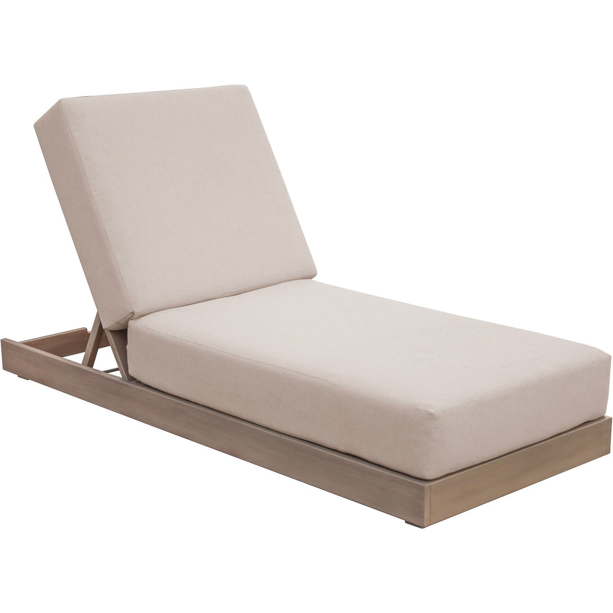 Solace Beige Olefin Performance Fabric Outdoor Patio Lounge Chair