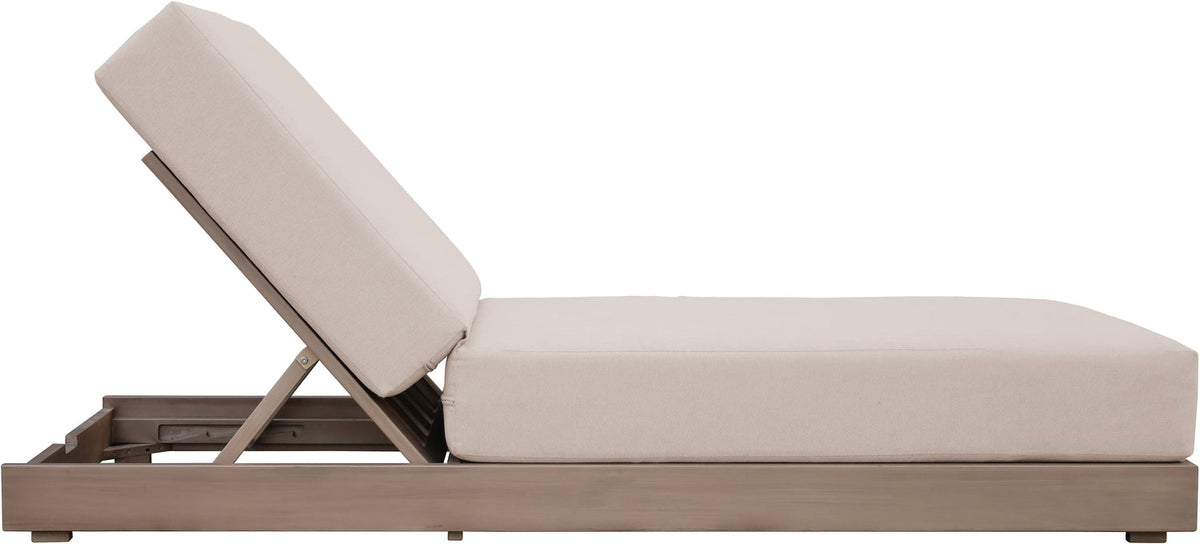 Solace Beige Olefin Performance Fabric Outdoor Patio Lounge Chair
