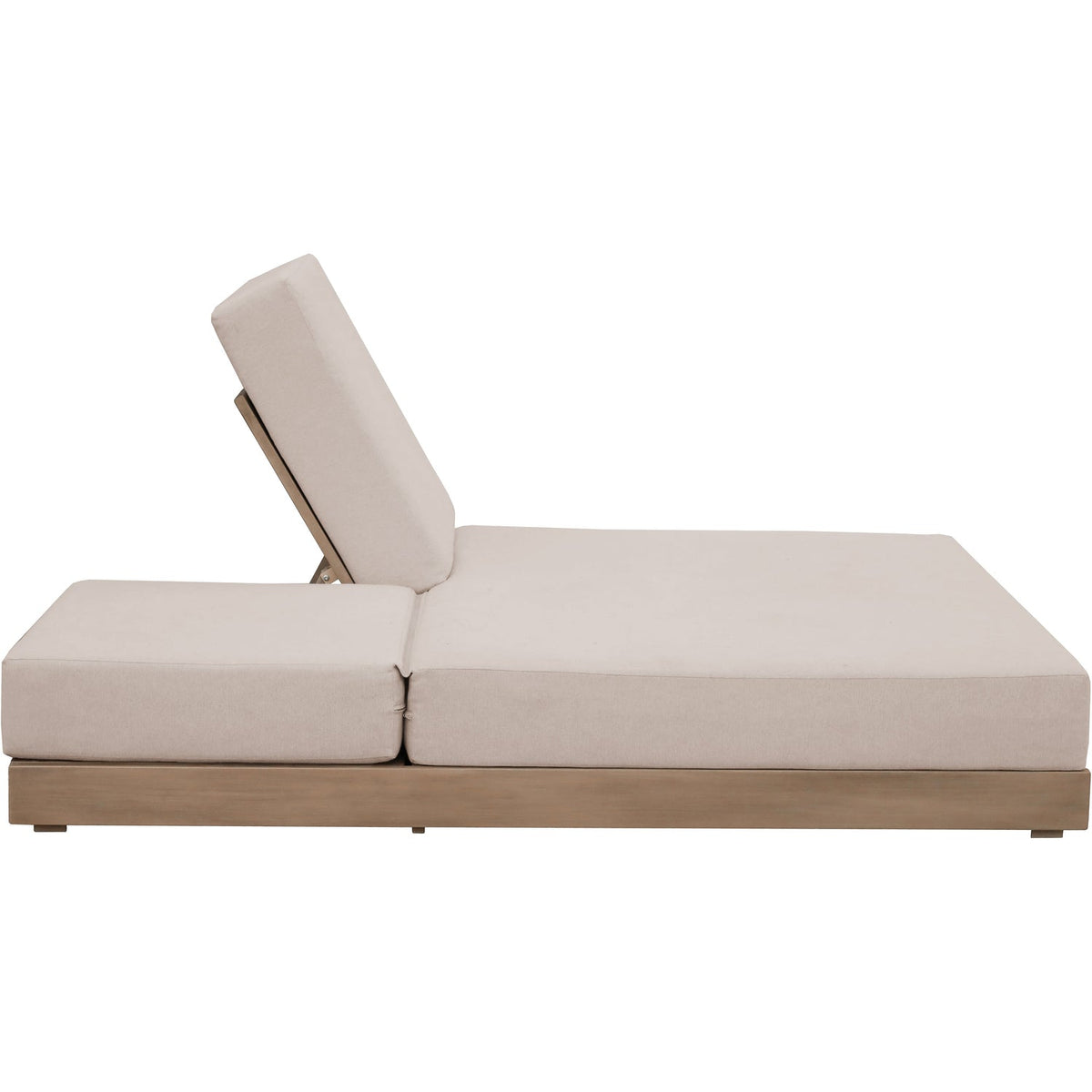 Solace Beige Olefin Performance Fabric Outdoor Patio Double Lounge Chair