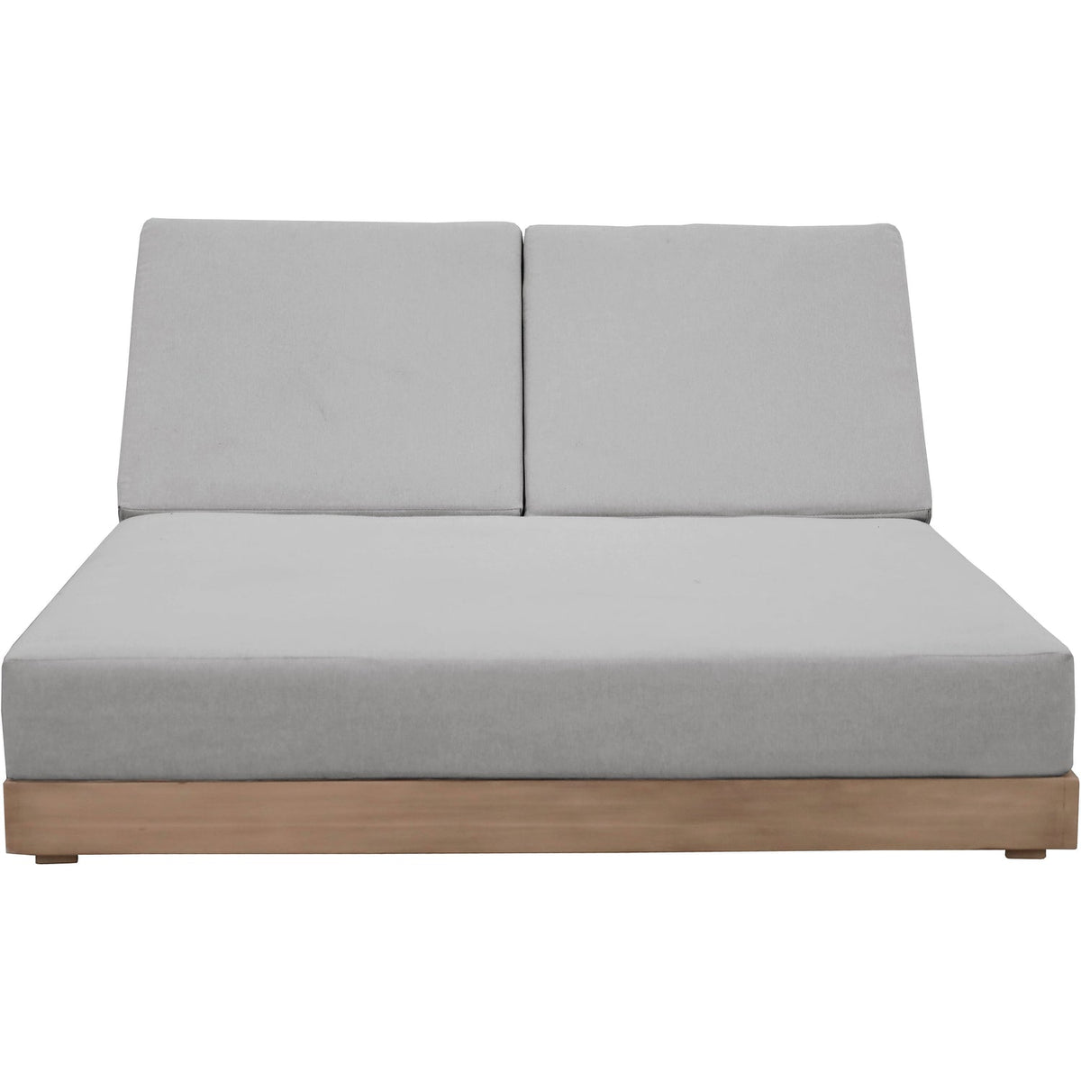 Solace Grey Olefin Performance Fabric Outdoor Patio Double Lounge Chair