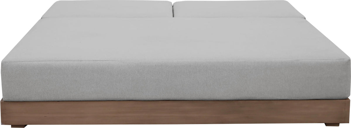 Solace Grey Olefin Performance Fabric Outdoor Patio Double Lounge Chair