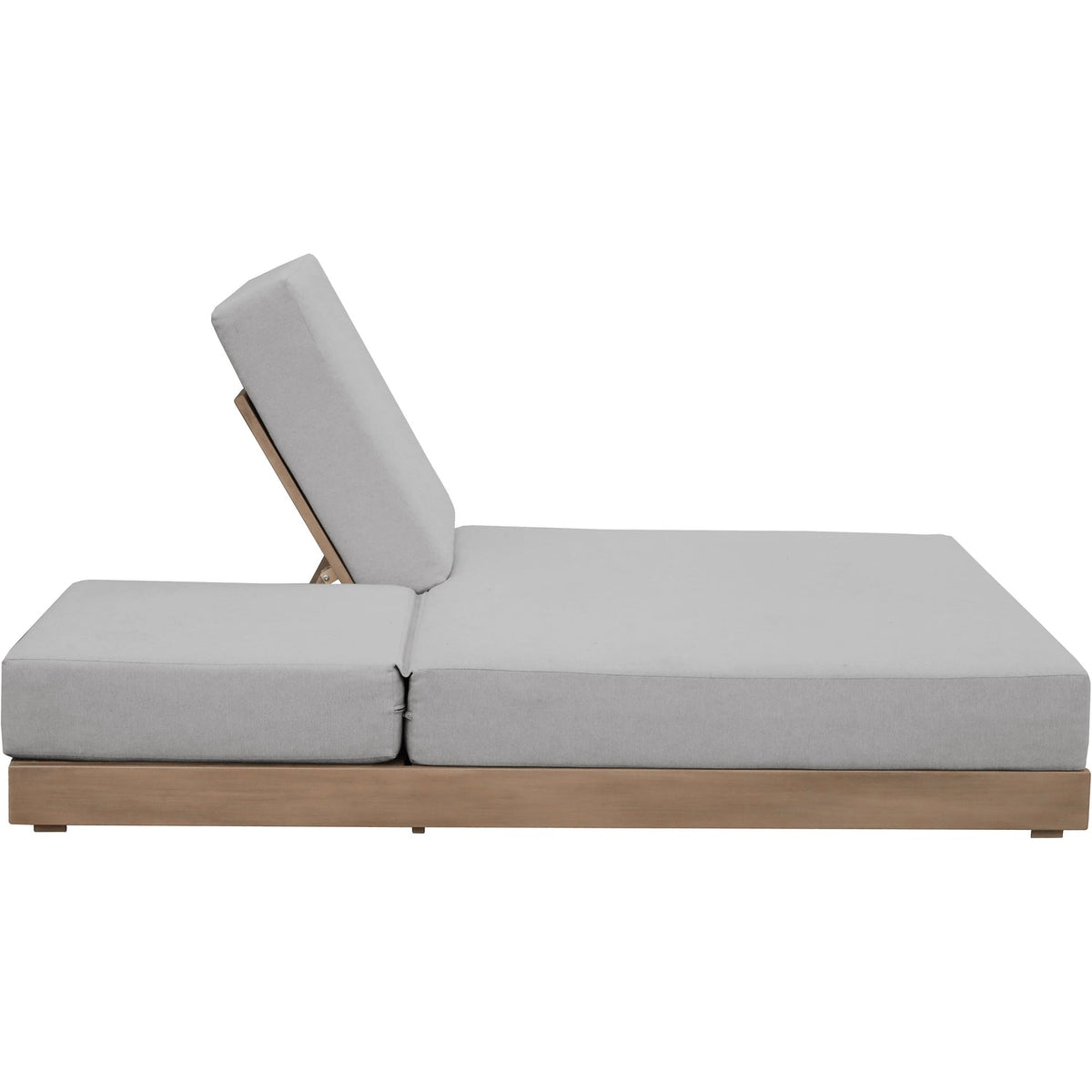 Solace Grey Olefin Performance Fabric Outdoor Patio Double Lounge Chair