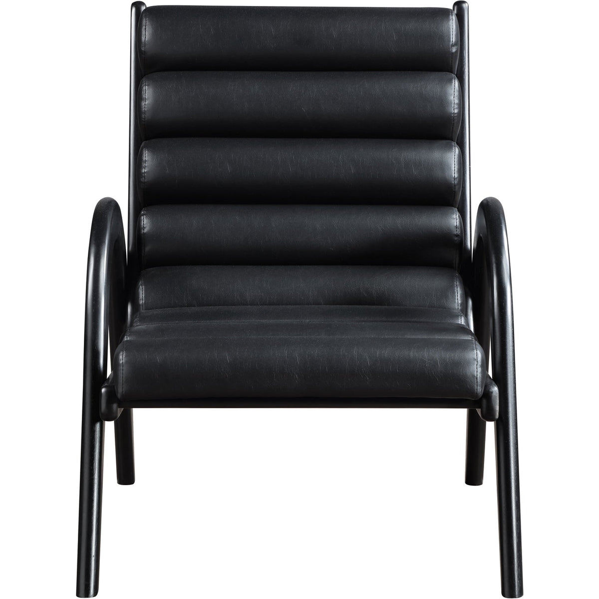 Randal Black Vegan Leather Upholstered Accent Chair
