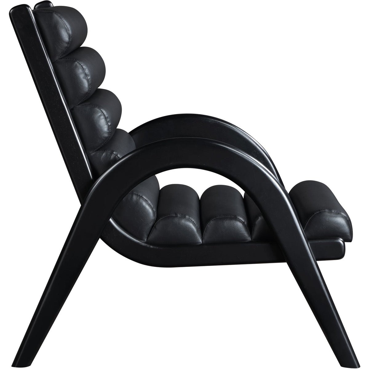 Randal Black Vegan Leather Upholstered Accent Chair