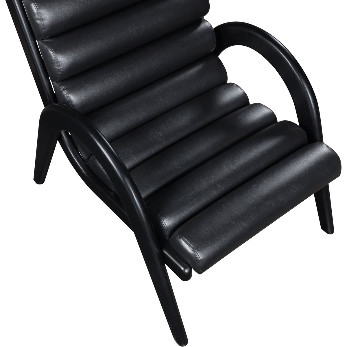 Randal Black Vegan Leather Upholstered Accent Chair