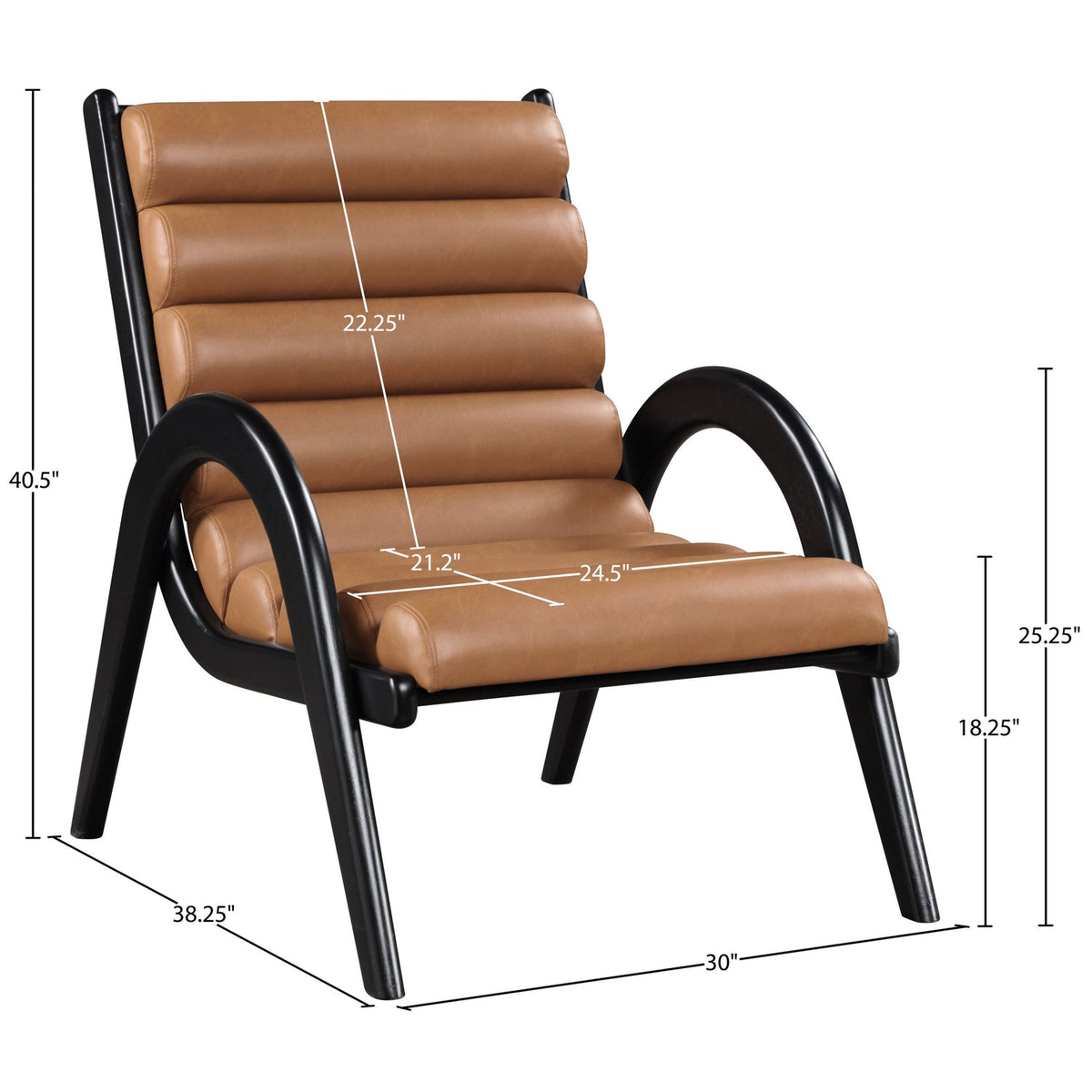 Randal Cognac Vegan Leather Upholstered Accent Chair