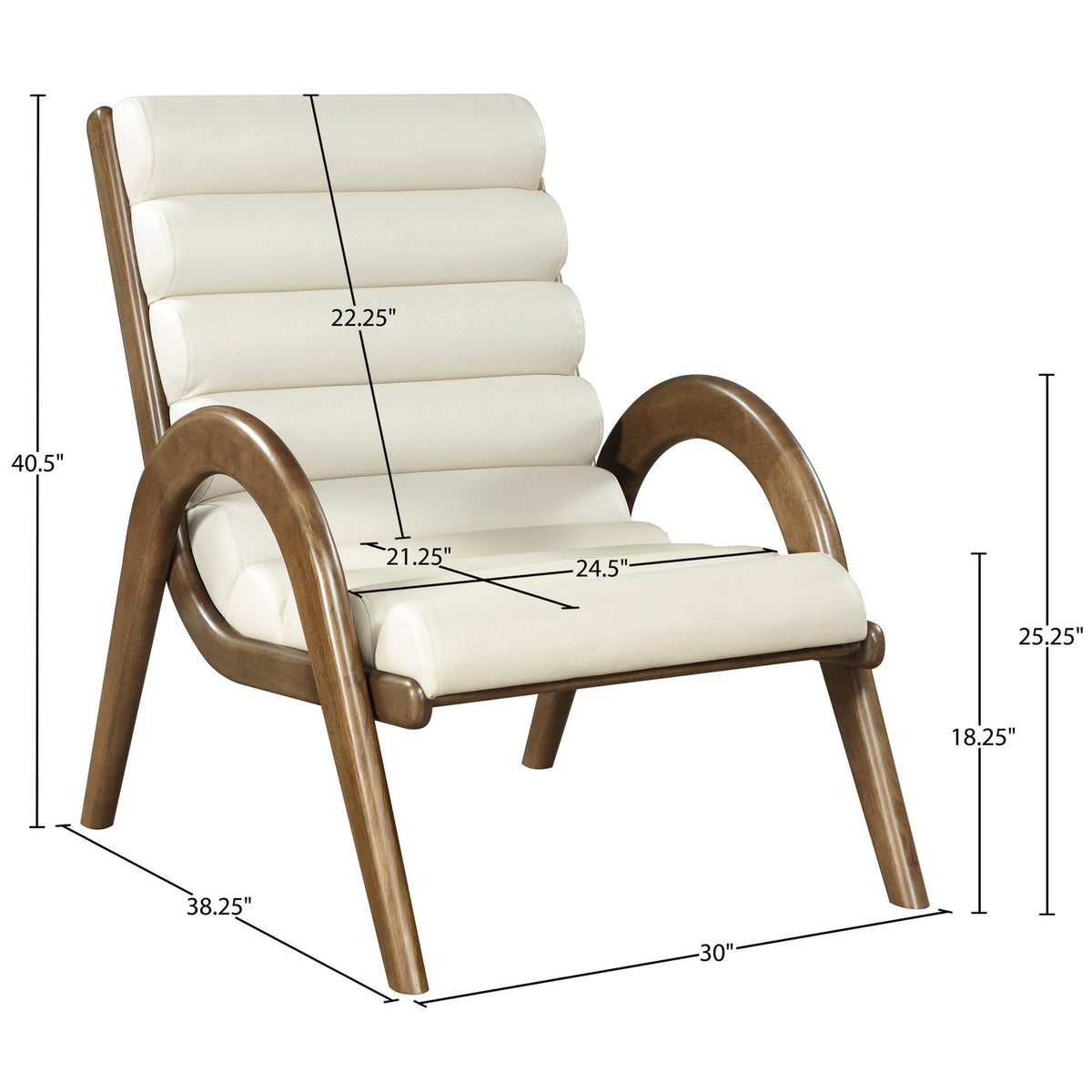 Randal Cream Vegan Leather Upholstered Accent Chair
