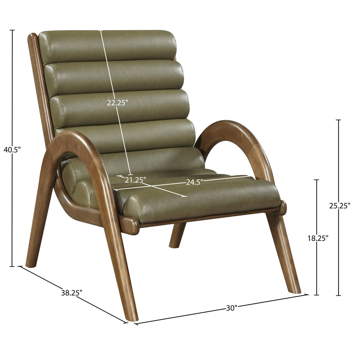 Randal Olive Vegan Leather Upholstered Accent Chair