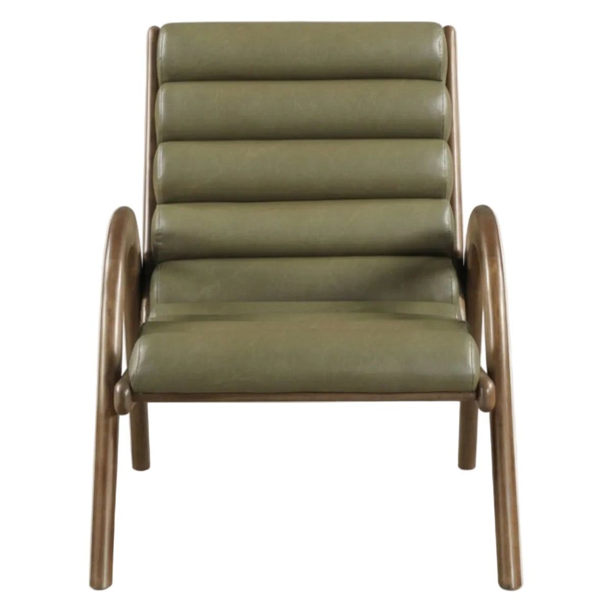 Randal Olive Vegan Leather Upholstered Accent Chair