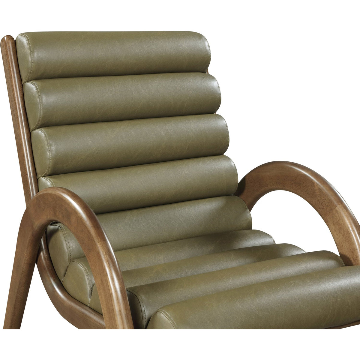 Randal Olive Vegan Leather Upholstered Accent Chair