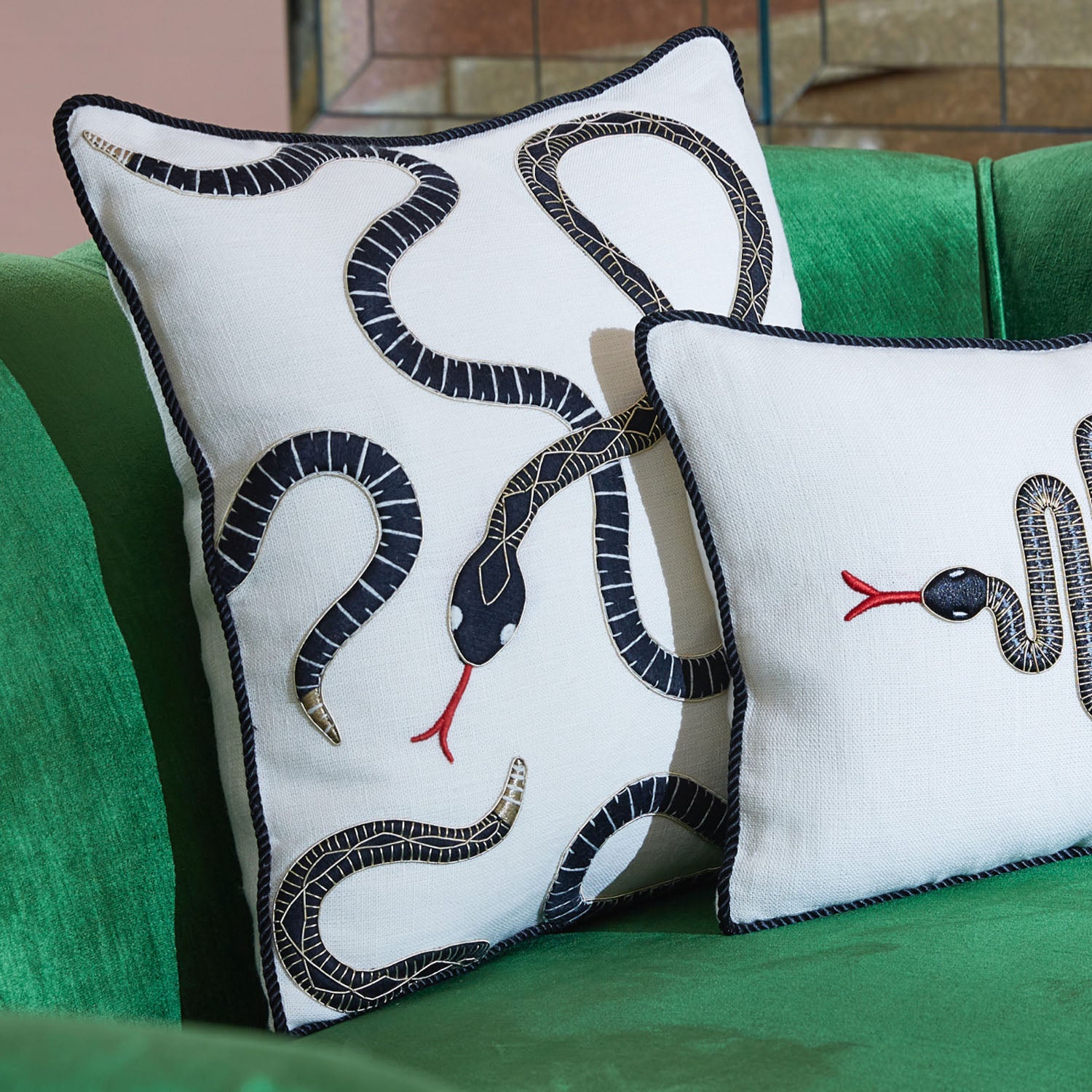 Jonathan Adler Eden Embroidered Throw Pillow
