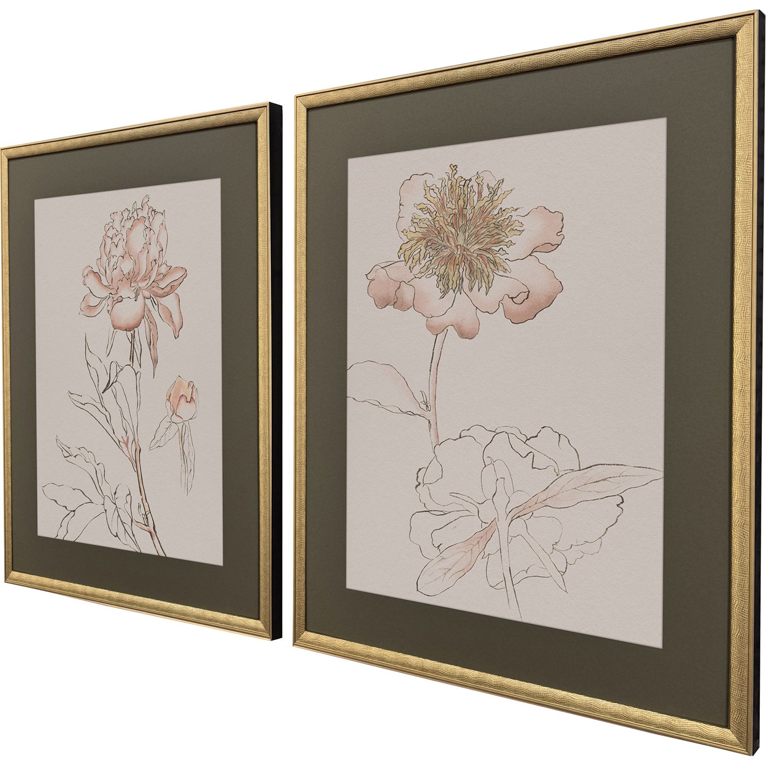 Sarah Lang Delicate Sketch I Framed Art Set of 2