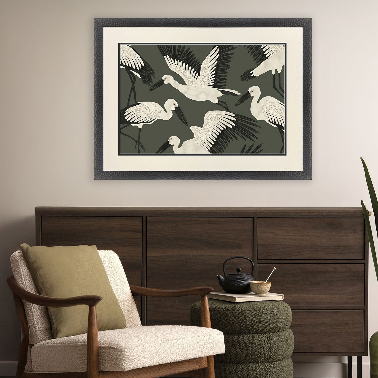 Jordan Glassco-Smith Stork Storm Soar Framed Art