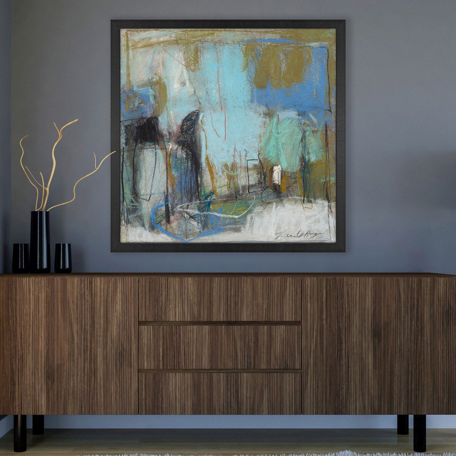 Malanta Knowles Blue Bell Blue Framed Art