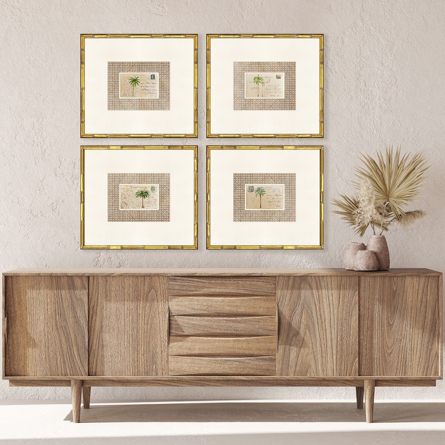Libby Langdon Palm Postale Framed Art Set of 4