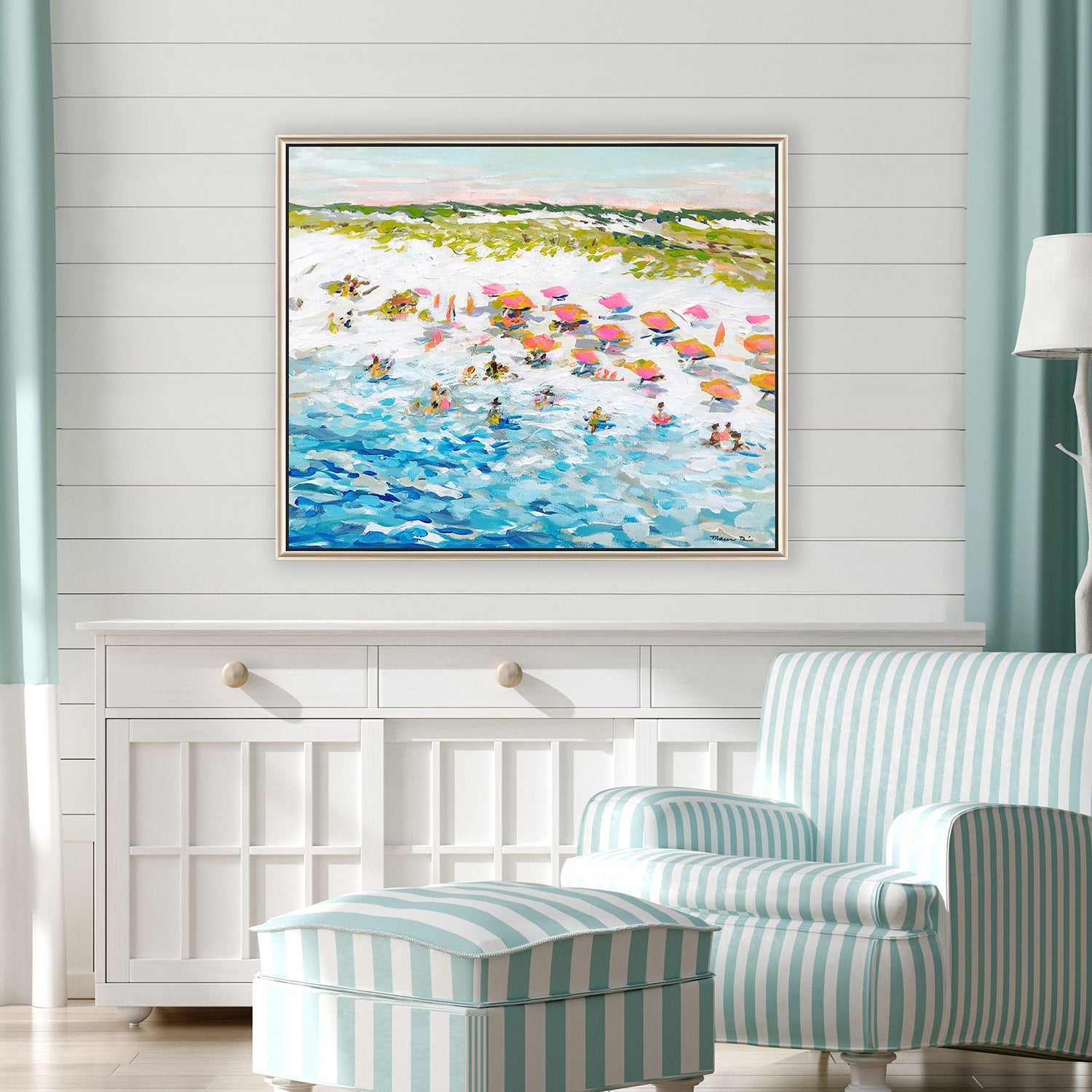 Sarah Lang Magic Hour on the Beach Canvas Art
