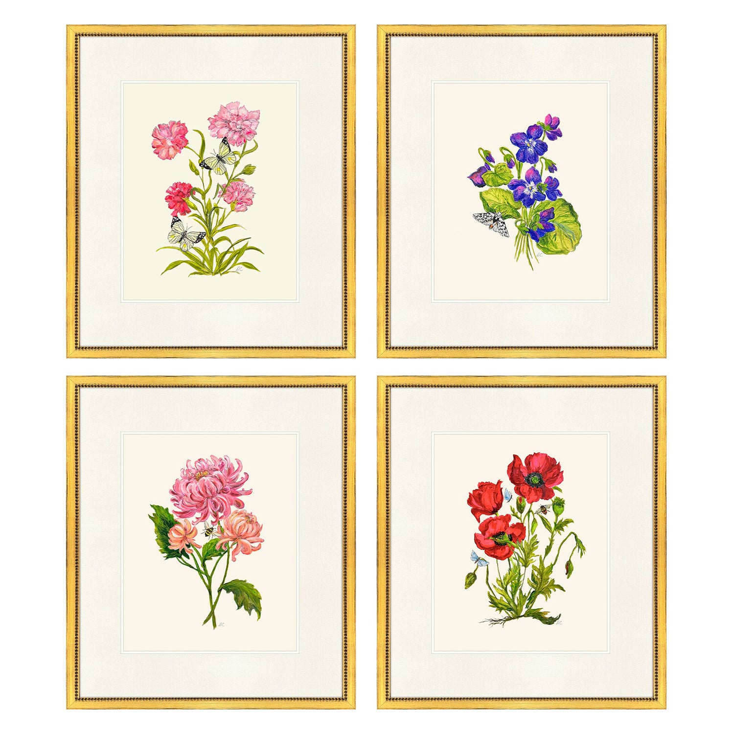 PopJoy Studio Delicate Medley III Framed Art Set of 4