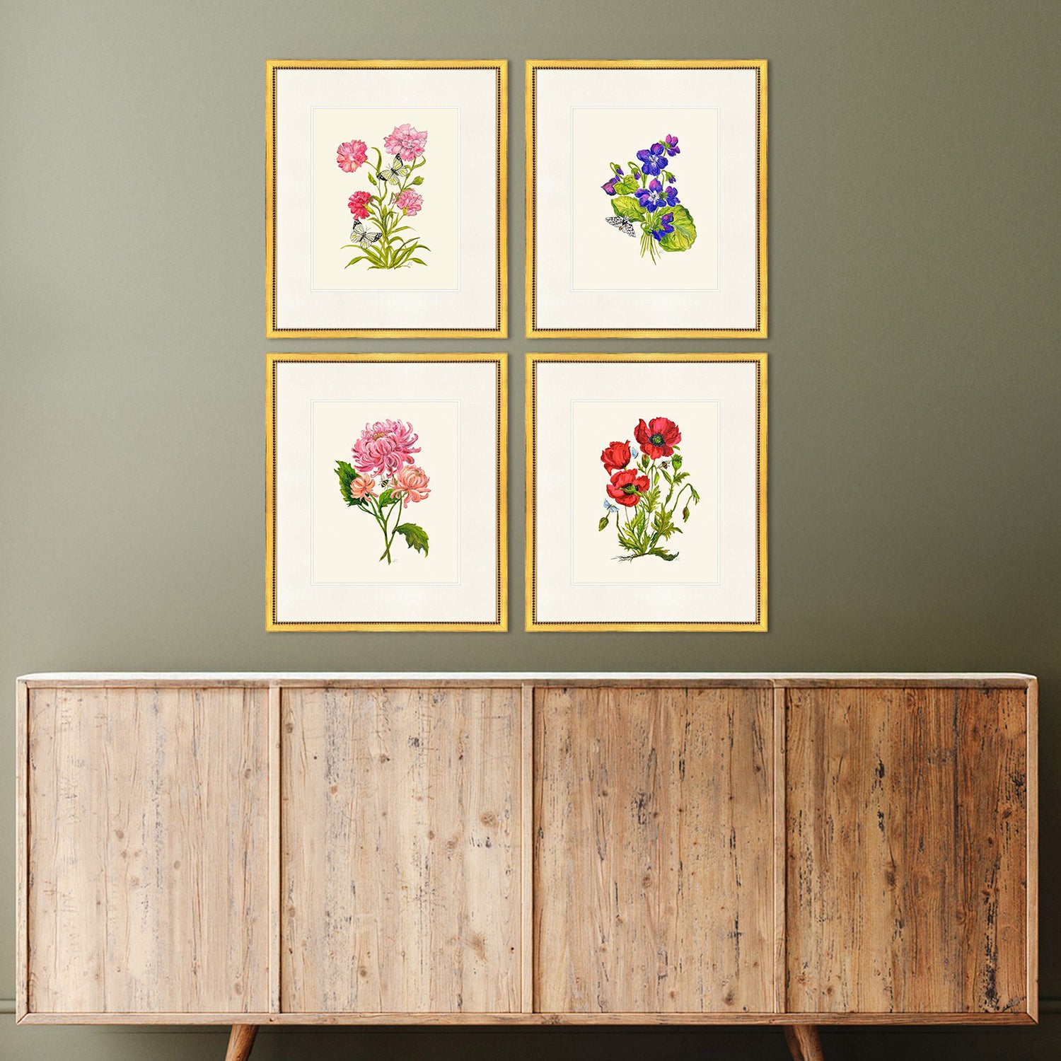 PopJoy Studio Delicate Medley III Framed Art Set of 4