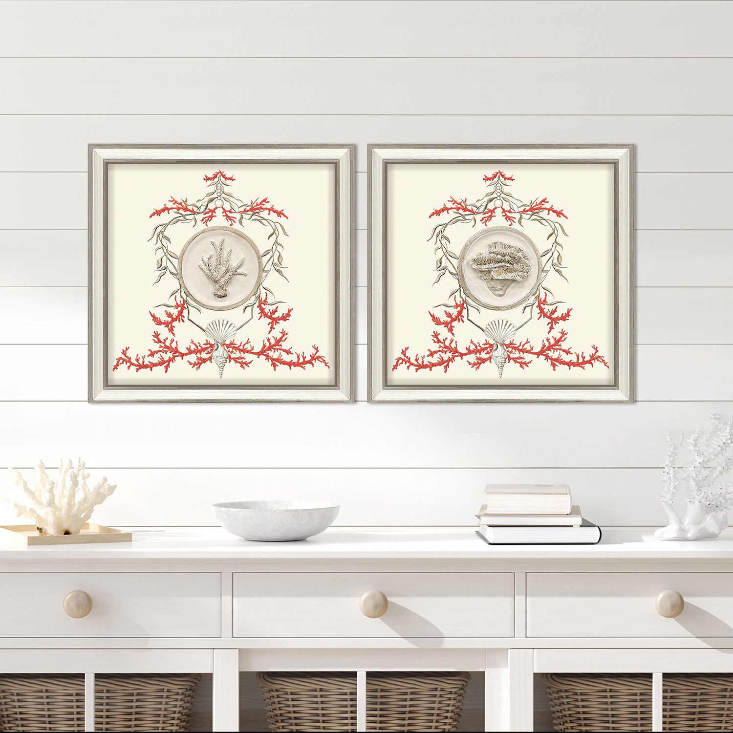 PopJoy Studio Coral Elegance II Framed Art Set of 2