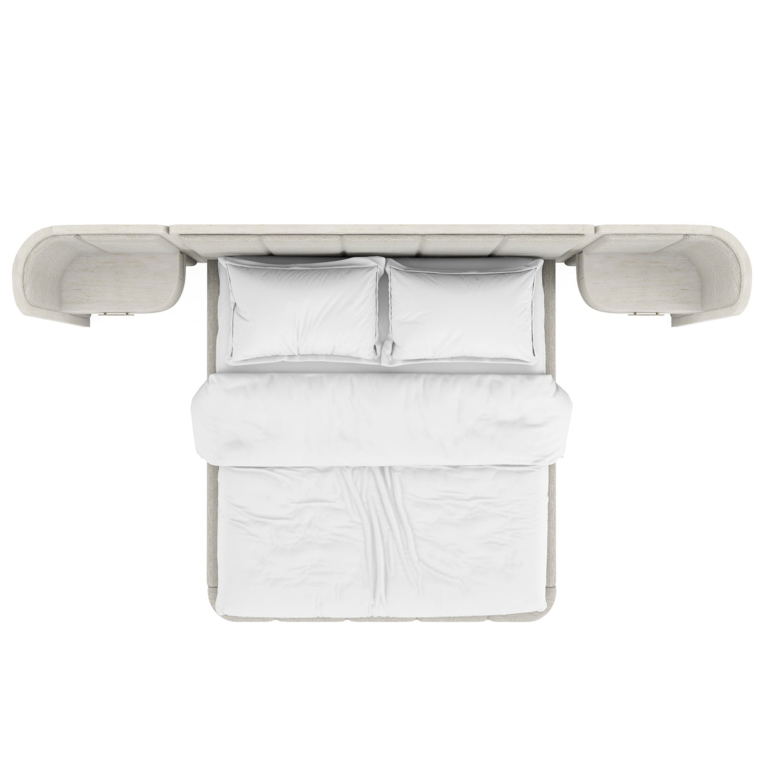 A.R.T. Furniture Ashlar Upholstered Wall Panel Bed with Nightstand