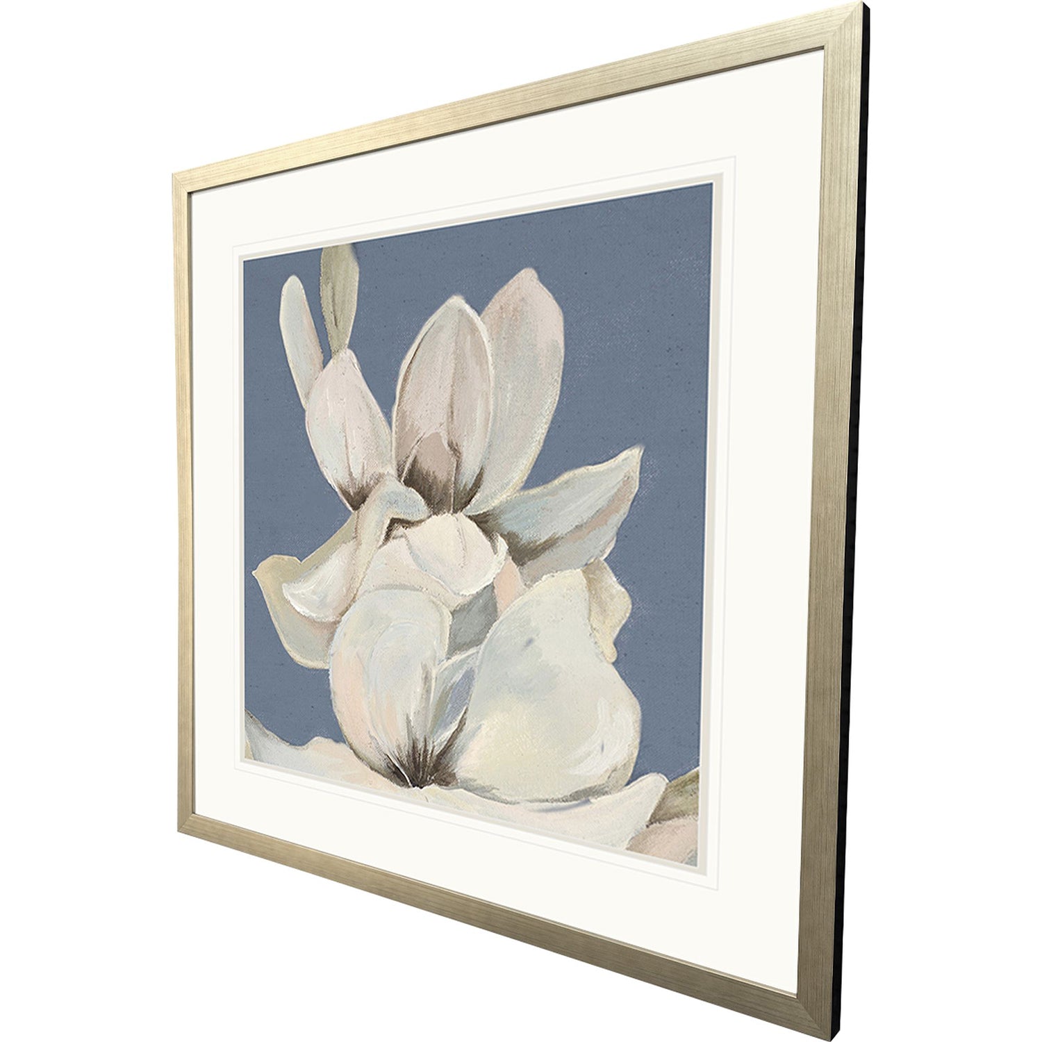 Sarah Lang Magnolia on Blue I Framed Art