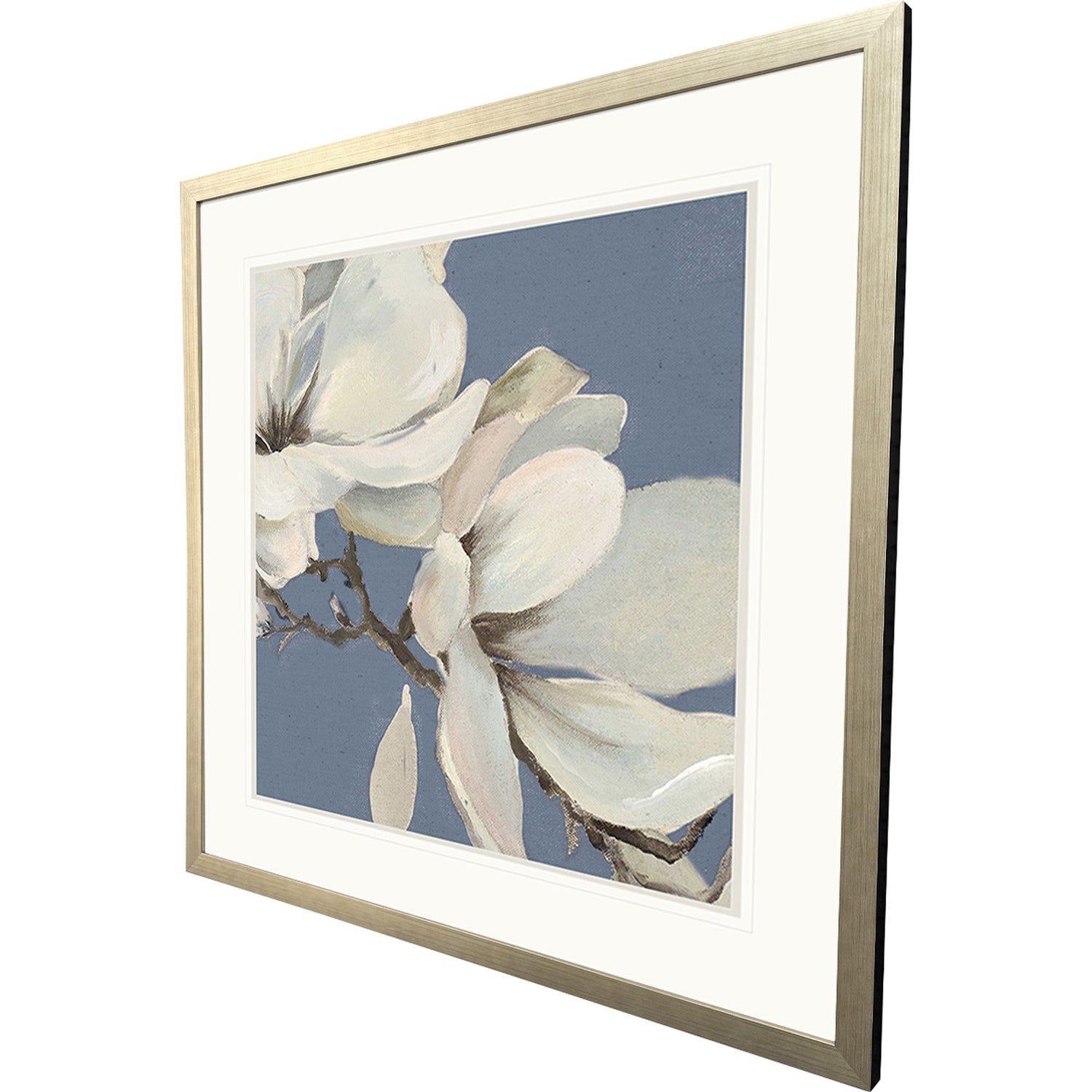 Sarah Lang Magnolia on Blue II Framed Art