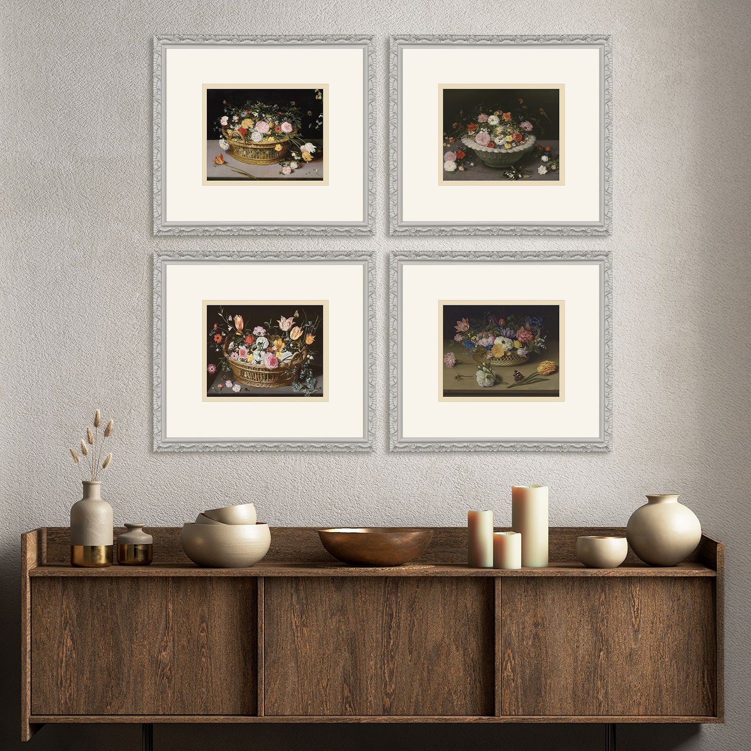 Jordan Glassco-Smith Still Life Flowers Framed Art Set of 4