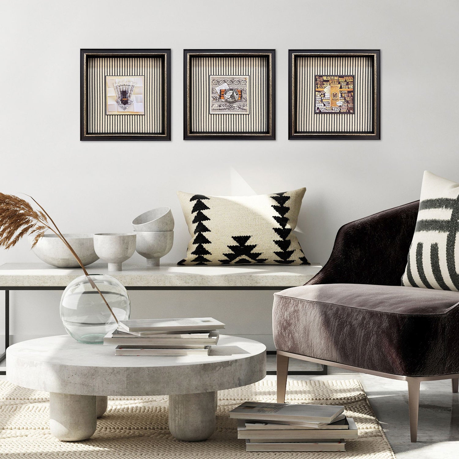 Malanta Knowles Vintage Collages I Framed Art Set of 3