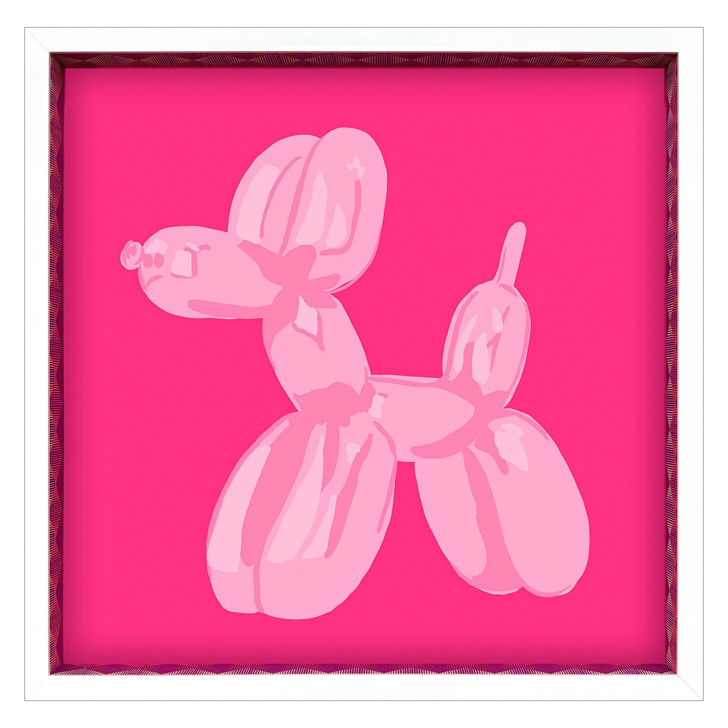Sarah Lang Pink Dog Balloon Framed Art