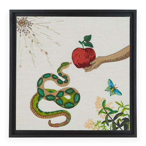 Jonathan Adler Muse Snake & Apple Beaded Art