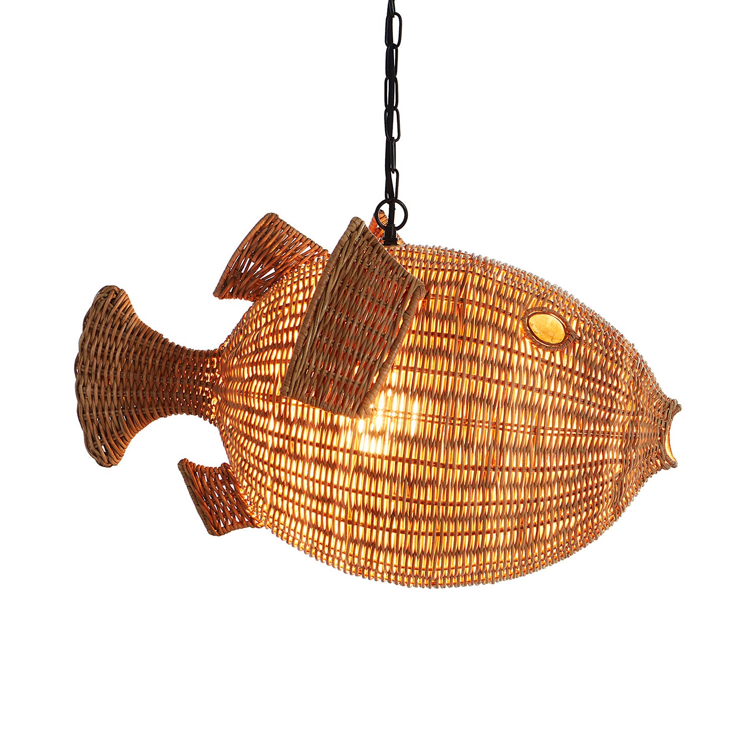 Jonathan Adler Wicker Blowfish Pendant