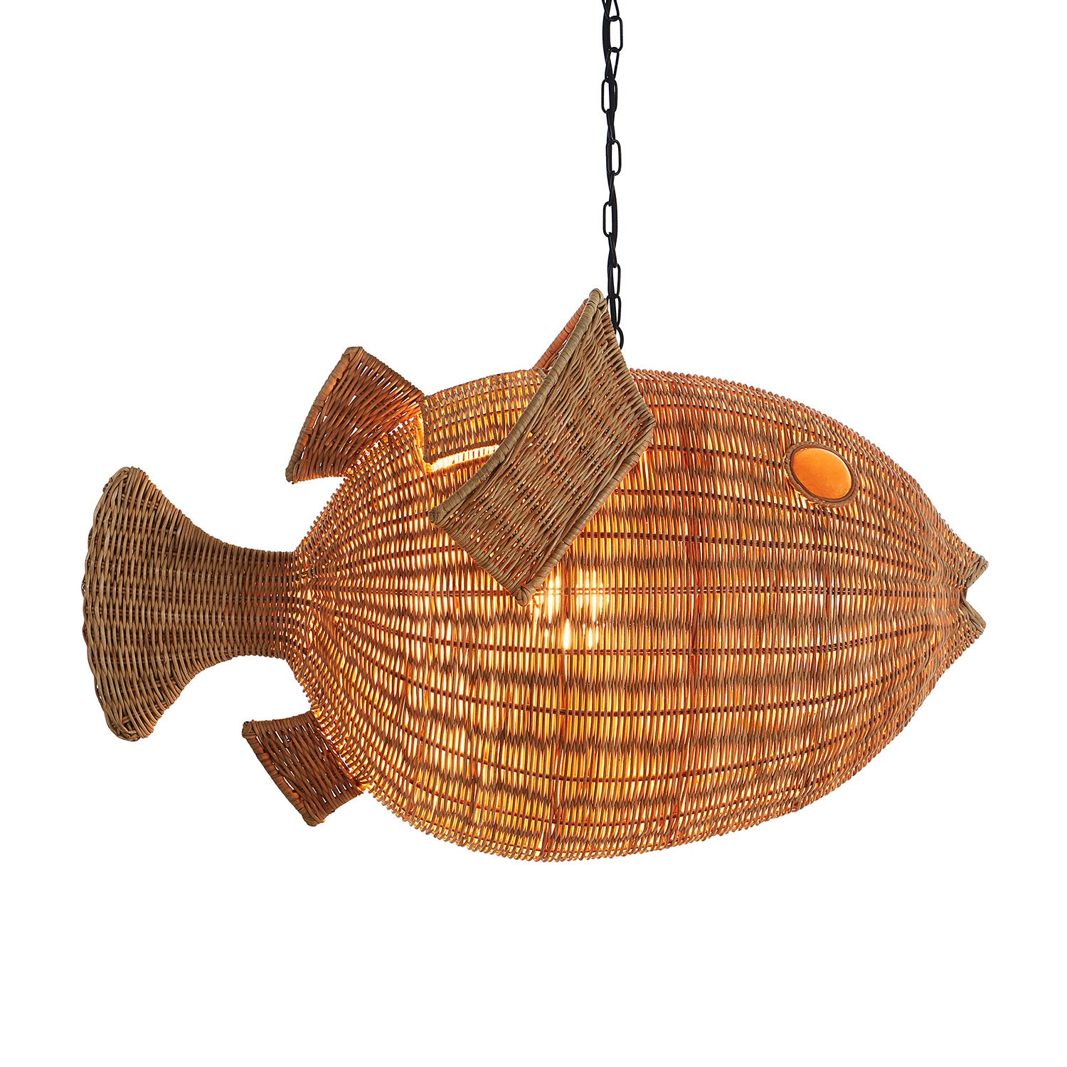 Jonathan Adler Wicker Blowfish Pendant