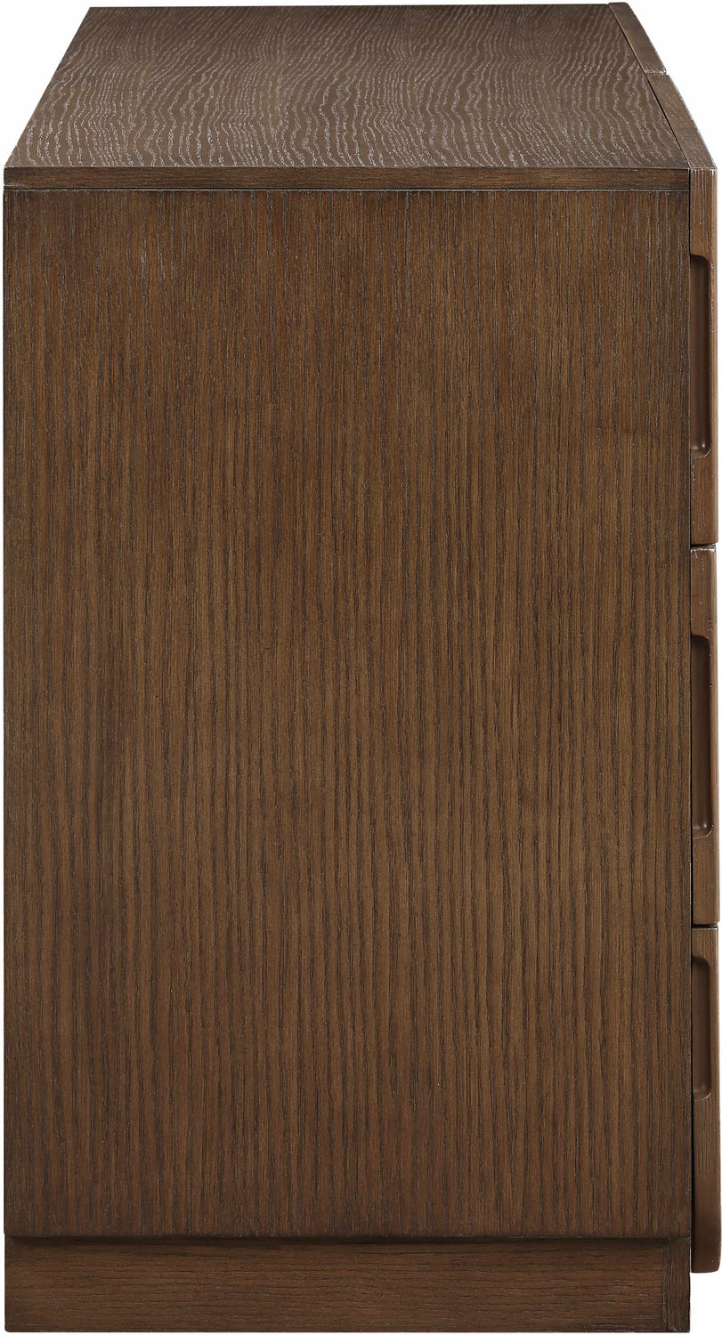 Scallop Brown Oak Veneer Dresser