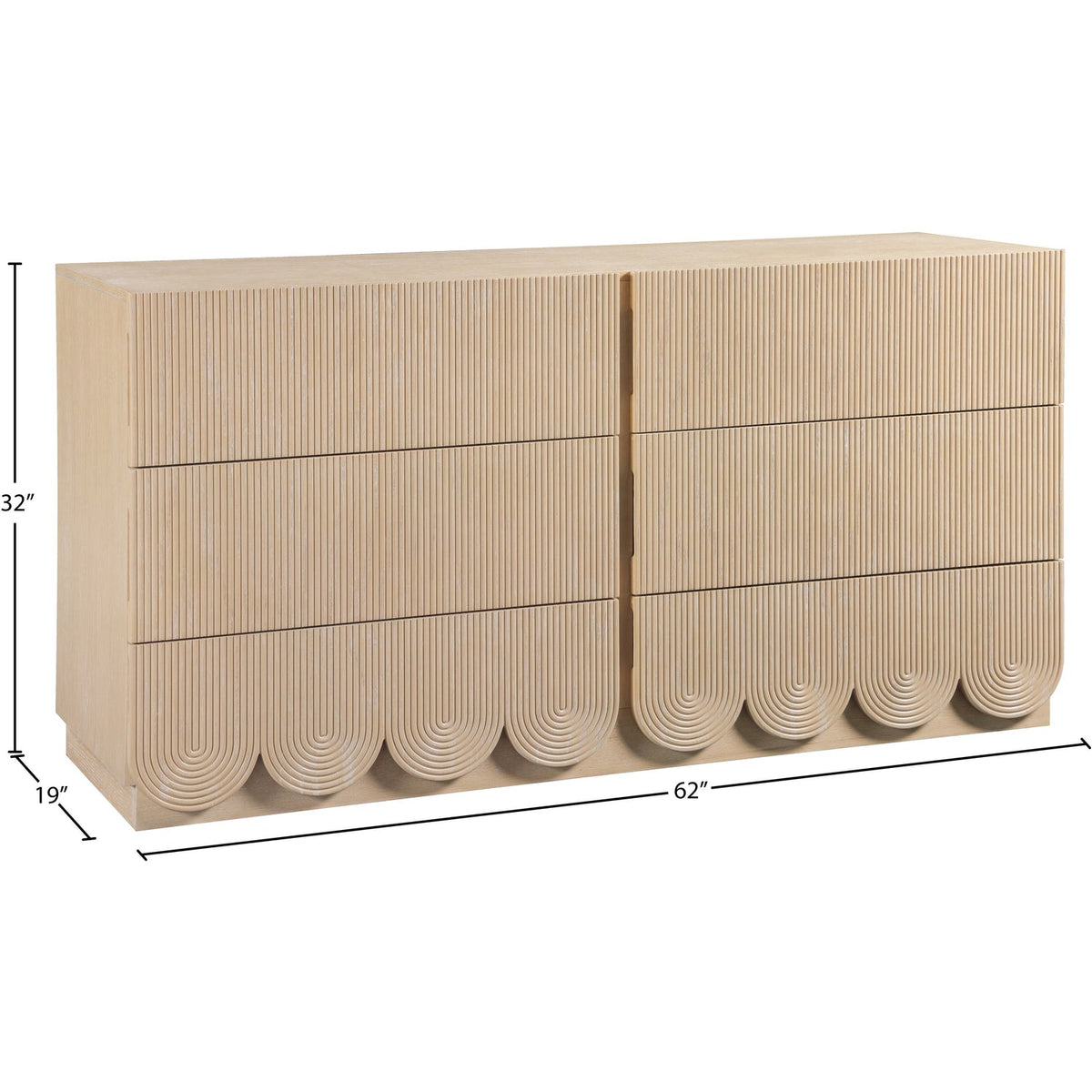 Scallop Natural Oak Veneer Dresser