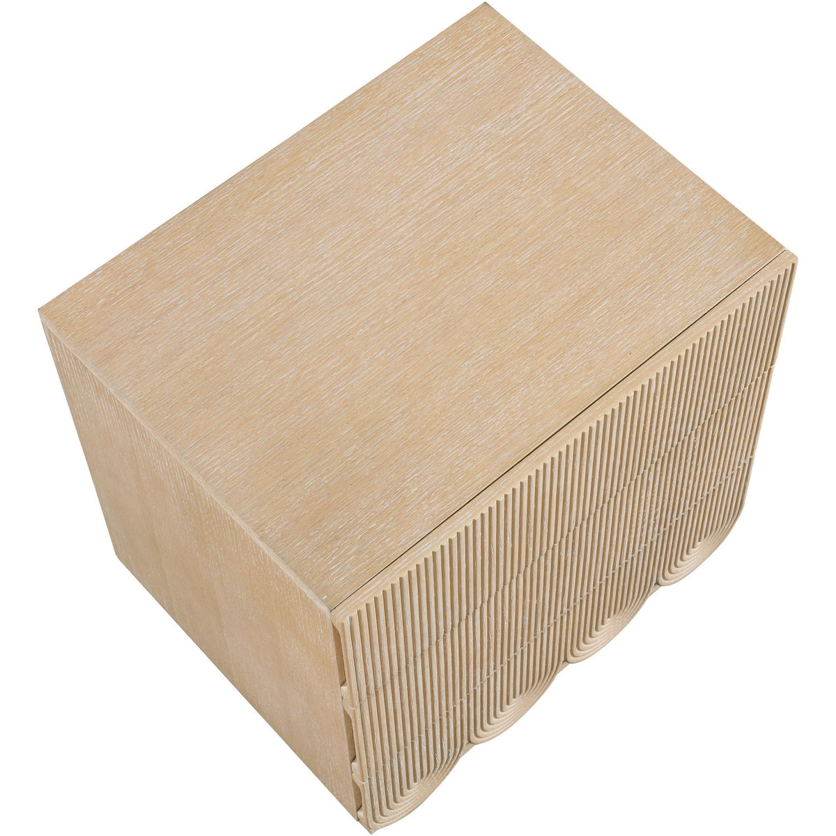 Scallop 24in Natural Oak Veneer Nightstand Set of 2
