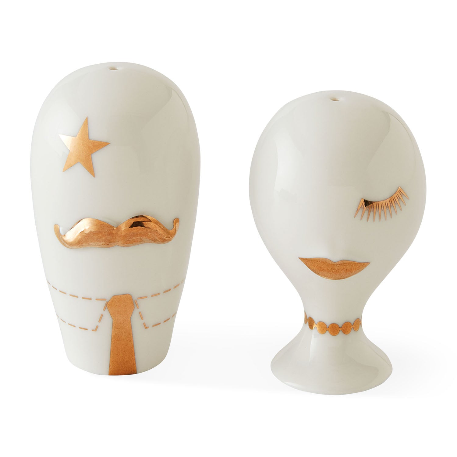 Jonathan Adler Gilded Mr. & Mrs. Muse Salt & Pepper Set