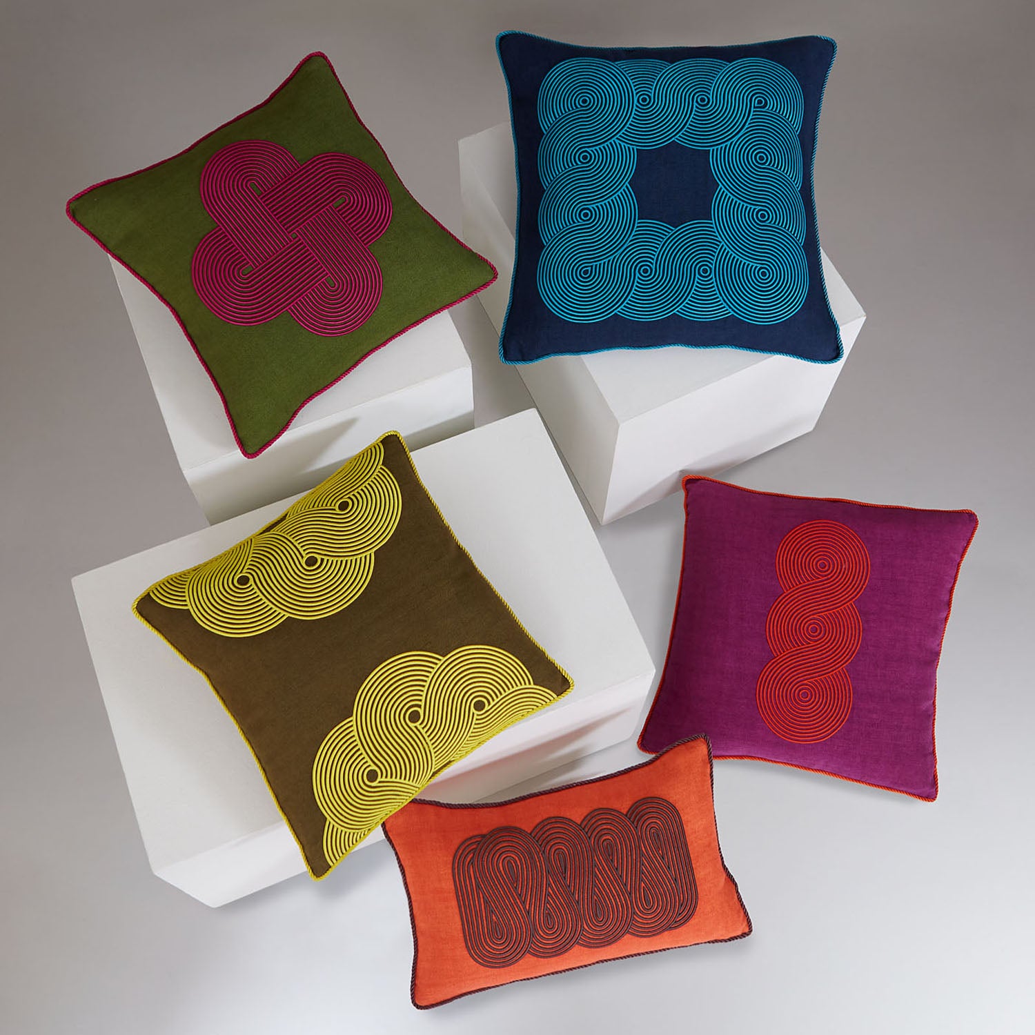 Jonathan Adler Pompidou Fuchsia Loops Throw Pillow