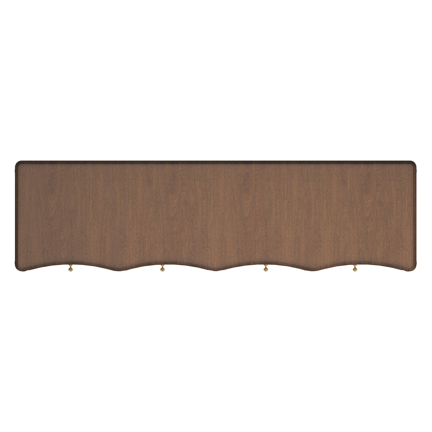 Harbor Sofa Table in Deep Woods, close-up of the veneer surface