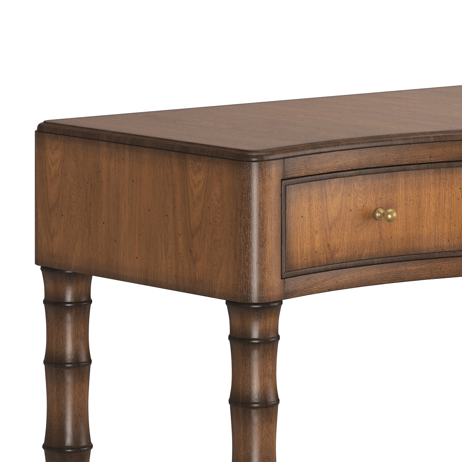 Harbor Sofa Table in Deep Woods, shown to scale in a styled space
