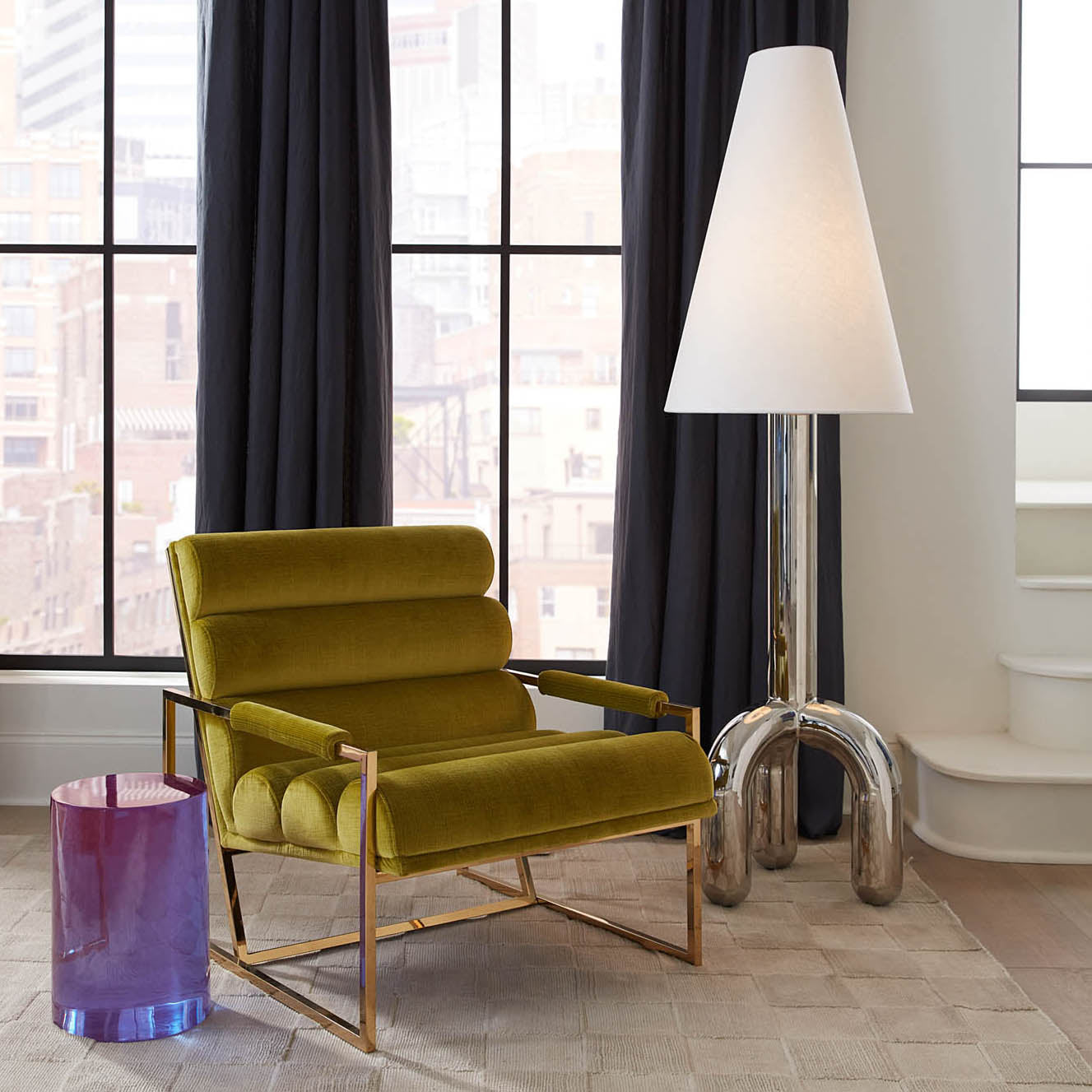 Jonathan Adler Channeled Goldfinger Lounge Chair