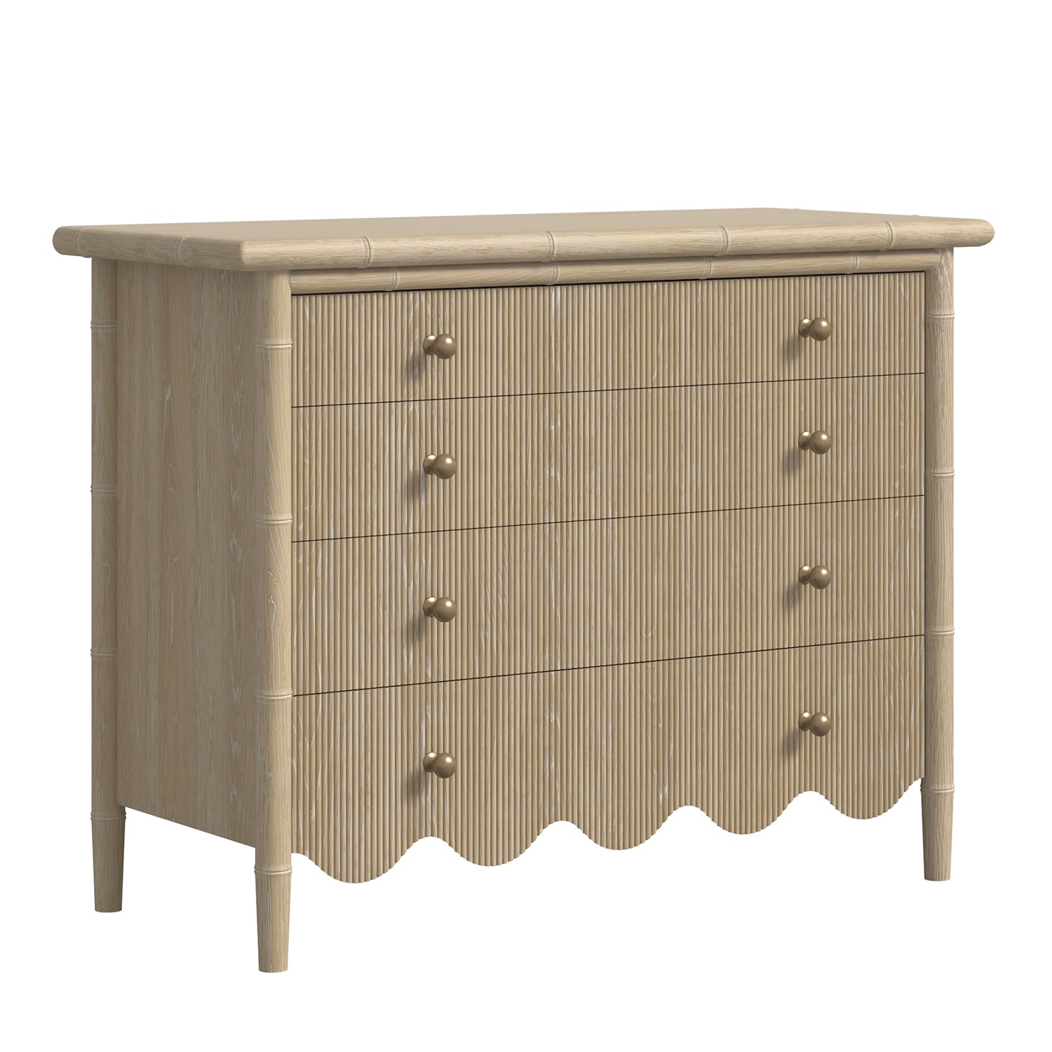 Haven Bachelor's Chest in Sun Oak, styled in a room setting