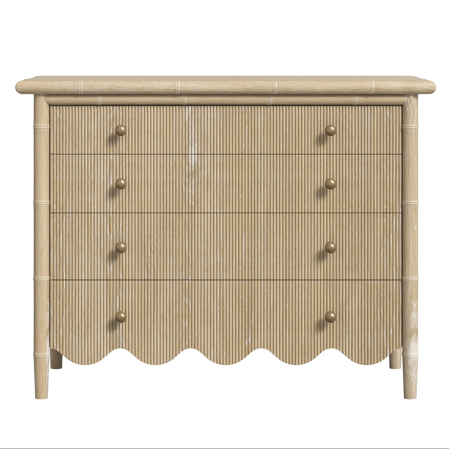 Haven Bachelor's Chest in Sun Oak, side profile view